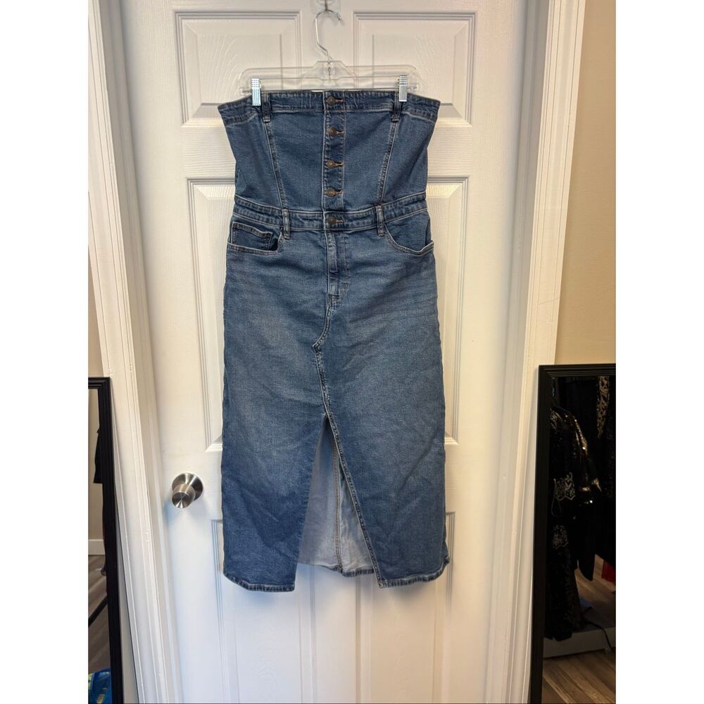 AEO Strapless Denim Dress - Picture 2 of 7